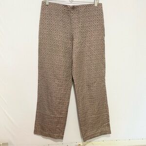 Sigrid Olsen Collection Women's Silk Cotton Pants Size 8 Straight Side Zip Pants